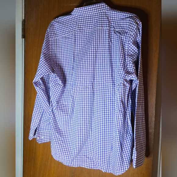 Calibrate Men's Trim Fit Gingham Button-Down Shirt 17.5 34/35 - Picture 3 of 3